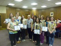 Girl Scouts Honored for Work With Women's Shelter